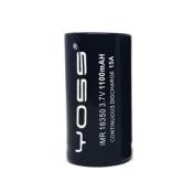 Accu 18350 Yoss 1100mAh Chimie : IMR - CDM : 15A - Pôle positif : Plat