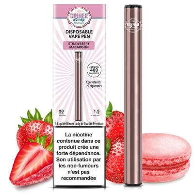 Vape Pen strawberry macaroon Dinner Lady Batterie intégrée 350 mah - E-cigarette Jetable